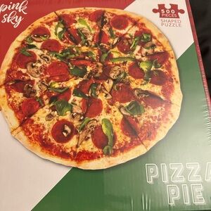 Pink Sky Pizza Pie 500 Piece Pizza Shaped Puzzle